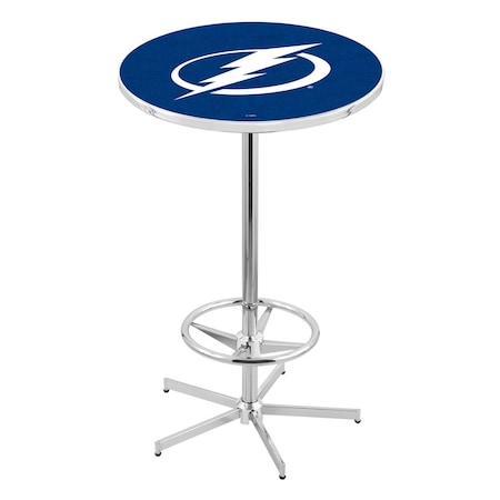 Holland Bar Stool Co 42" Chrome Tampa Bay Lightning Pub Table L216C4228TBLght